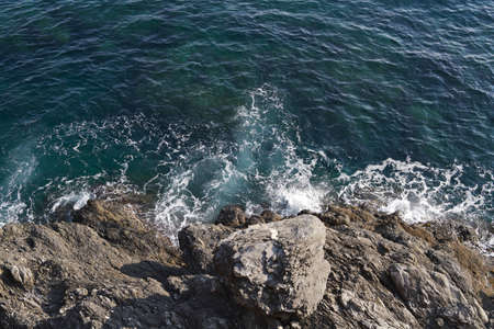 The rocky coastline of the Mediterraneanの写真素材