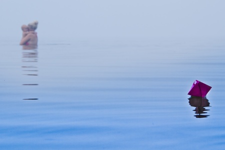 paper boatの写真素材