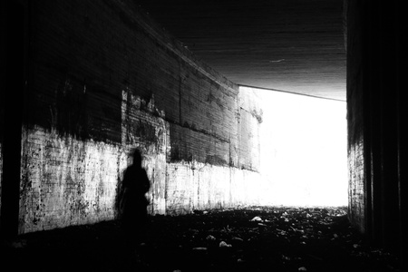 Walking towards the lightのeditorial素材