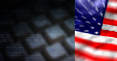 computer keyboard with flagt of usa