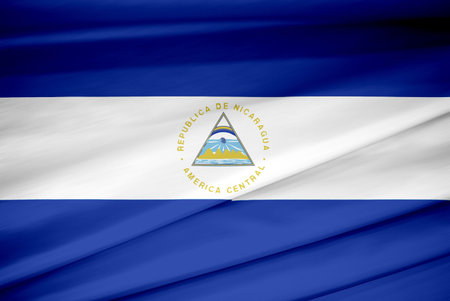 national flag of nicaraguaの写真素材