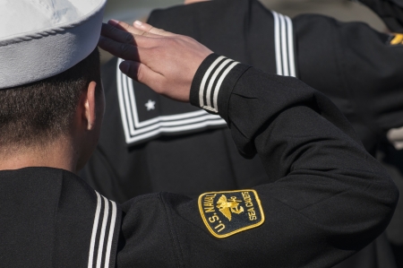 Naval Cadet pays respect のeditorial素材