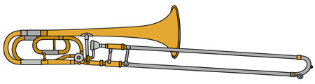 hand drawing of a tromboneのイラスト素材