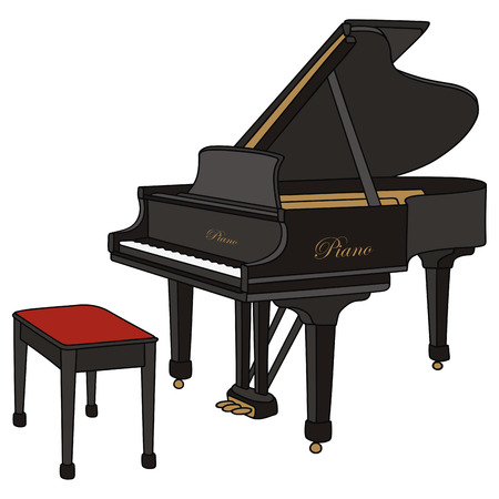 hand drawing of a opening grandpianoのイラスト素材