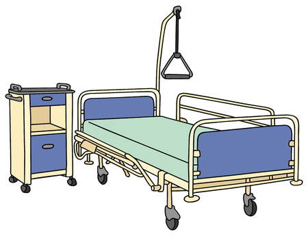 hand drawing of a hospital bedのイラスト素材