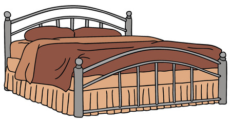 hand drawing of a big bedのイラスト素材