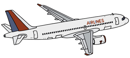 Hand drawing of an airliner - not a real typeのイラスト素材