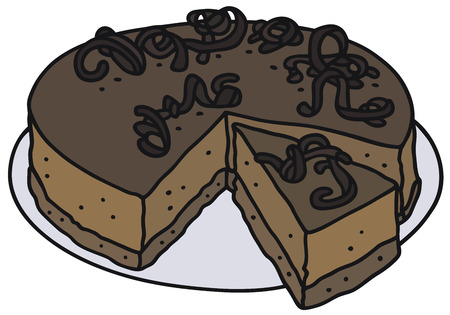 Hand drawing of a chocolate cakeのイラスト素材
