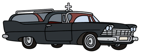 Hand drawing of a classic funeral carのイラスト素材