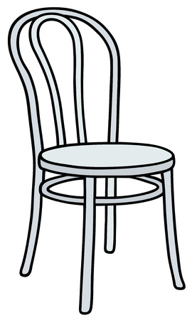 Hand drawing of a classic white wooden chairのイラスト素材