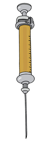Hand drawing of a classic glass syringeのイラスト素材