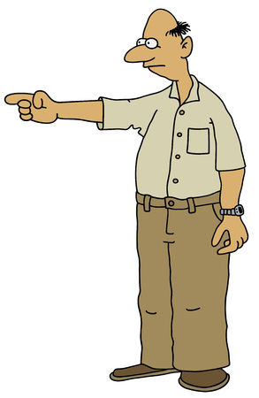 Hand drawing of a funny old manのイラスト素材