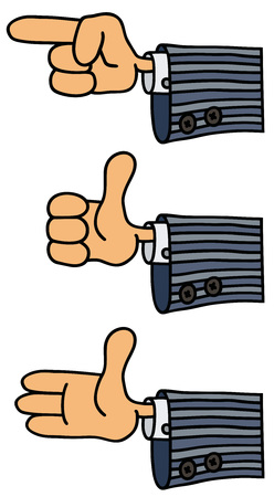 Funny cartoons handsのイラスト素材