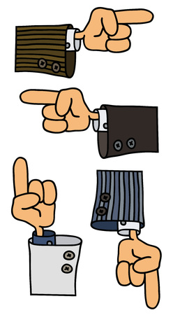 Funny cartoons handsのイラスト素材