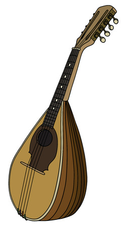 Hand drawing of a classic mandolinのイラスト素材