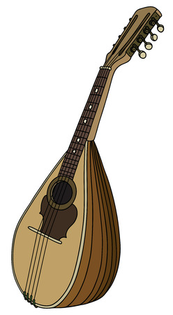 Hand drawing of a classic mandolinのイラスト素材
