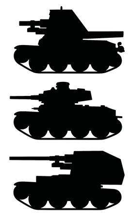 Classic armored tracked vehiclesのイラスト素材