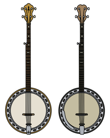 Two classic five string banjoのイラスト素材