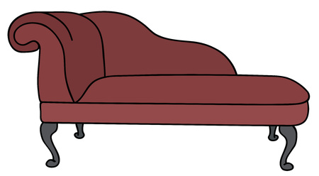 Historical dark red sofaのイラスト素材