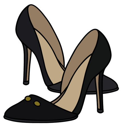 Black high heel shoesのイラスト素材