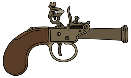 Historical percussion pistolのイラスト素材