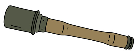 The old German hand grenade with a wooden handleのイラスト素材