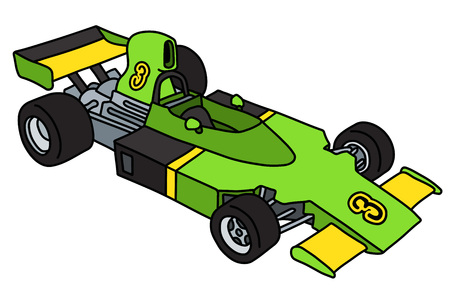 The green  racecarのイラスト素材
