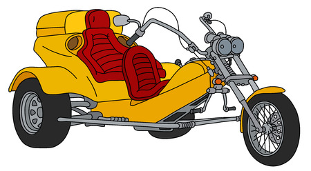 Clipart Red Trikes The Hand Drawing Of A Yellow Heavy Motor