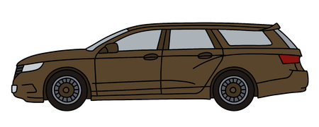 The brown station wagon, not a real modelのイラスト素材
