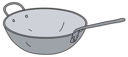 The vectorized hand drawing of a classic stainless steel chinese panのイラスト素材