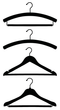 The Black Silhouettes of Four Classic Coathangersのイラスト素材