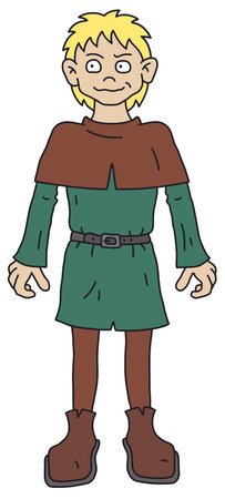 The funny gothic blonde man in red and greenのイラスト素材
