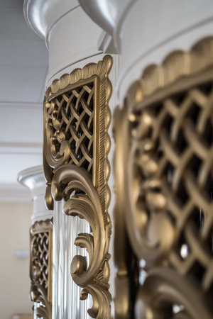 Church organ elements close up as a backgroundの写真素材