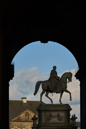 Landmarks of Saxony Germany - elegant baroque city Dresden, popular touristic attraction.の写真素材