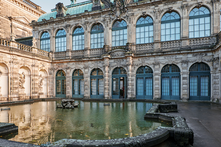 Fountains of the Dresden Zwinger in Saxony of Germany.の素材 [FY310112839683]