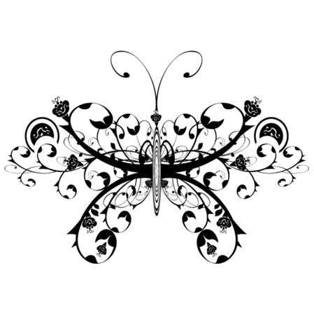 Floral butterflyのイラスト素材