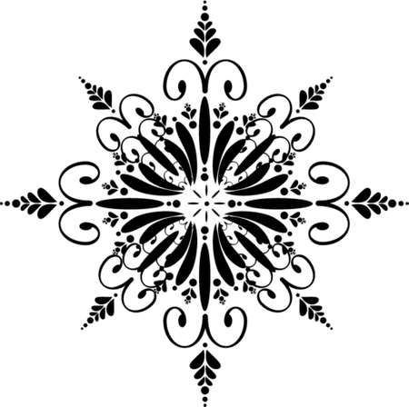 Floral ornament snowflakeのイラスト素材