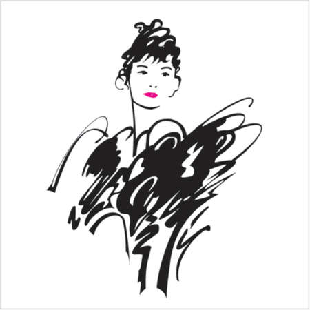 Fine lady in an elegant dressのイラスト素材