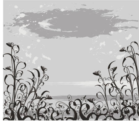 Grunge floral backgroundのイラスト素材