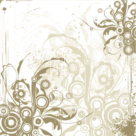 emerald floral ornament on white backgroundのイラスト素材