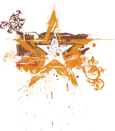 floral grunge starのイラスト素材