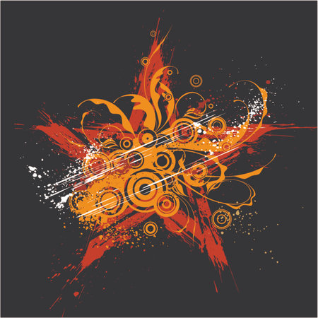 floral grunge starのイラスト素材