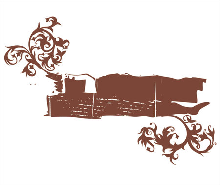 calligraphy flowers ornament on grunge backgroundのイラスト素材