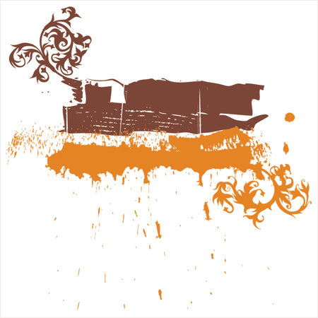 calligraphy flowers ornament on grunge backgroundのイラスト素材