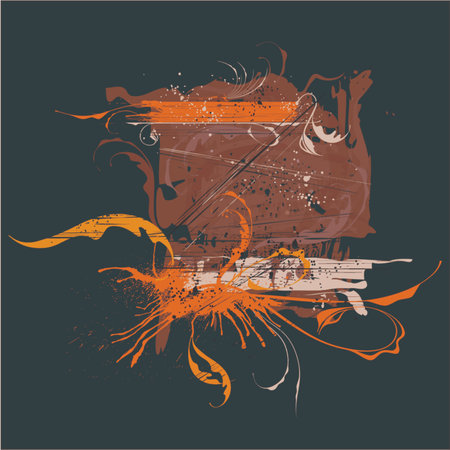 calligraphy flowers ornament on grunge backgroundのイラスト素材