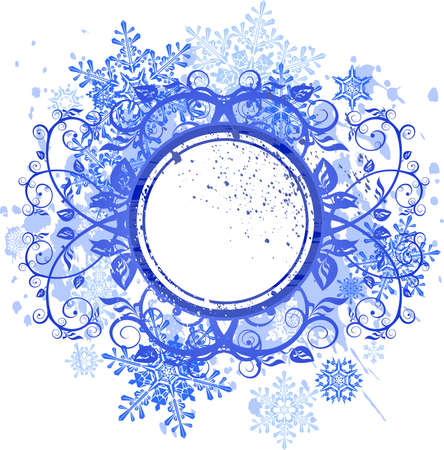 frame & snowflakesのイラスト素材