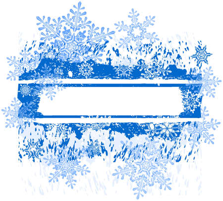 snowflakes & grunge bannerのイラスト素材