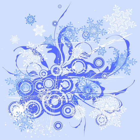 floral pattern & snowflakesのイラスト素材