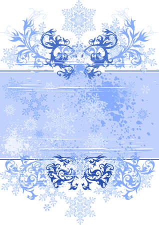 floral background & snowflakesのイラスト素材