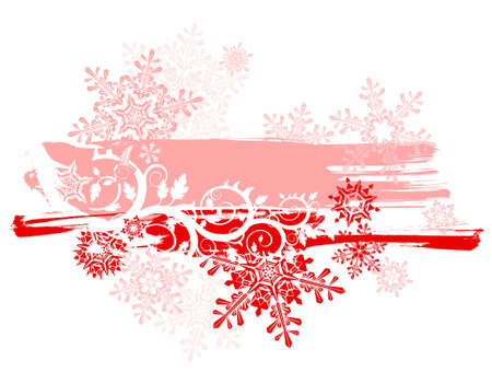 Vintage floral ornament, grunge background snowflakesのイラスト素材